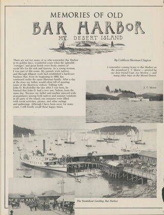 Memories of Old Bar Harbor Mt. Desert Island