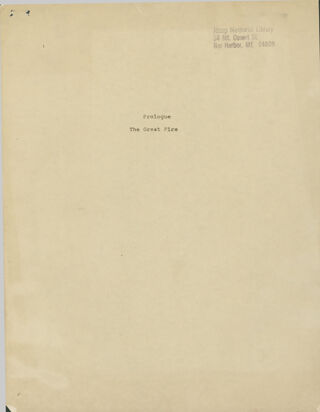 Prologue: The Great Fire Memoir