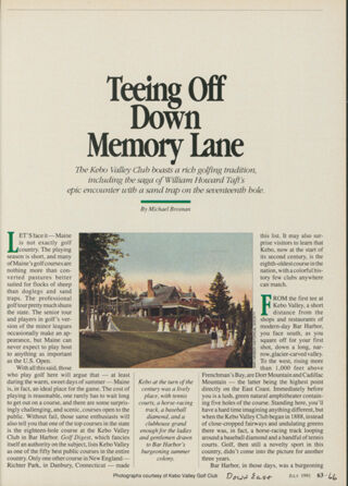 Teeing Off Down Memory Lane