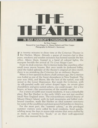 The Theater in Bar Harbor's Changing World