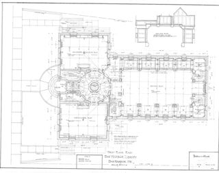 Jesup Memorial Library Architectural Drawings - Basement Plan Showing Revised Location of Chases - Drawing No. 102