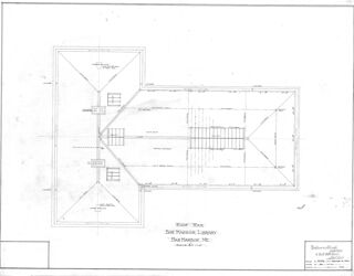 Jesup Memorial Library Architectural Drawings - Roof Plan - Drawing No. 104