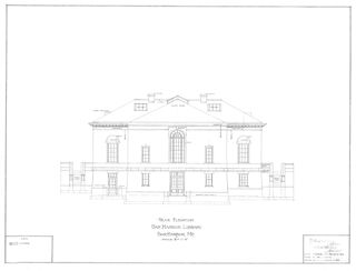 Jesup Memorial Library Architectural Drawings - Rear Elevation - Drawing No. 107