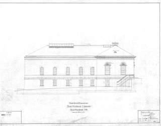 Jesup Memorial Library Architectural Drawings - Side (East) Elevation - Drawing No. 108