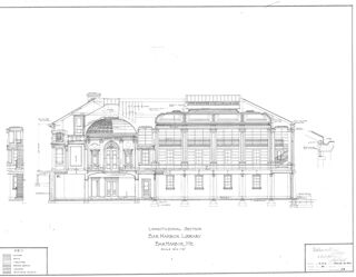 Jesup Memorial Library Architectural Drawings - Longitudinal Section - Drawing No. 109