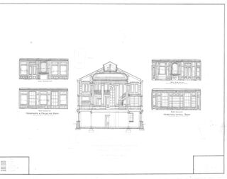 Jesup Memorial Library Architectural Drawings - Transverse and Miscellaneous Sections - Drawing No. 110