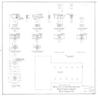 Jesup Memorial Library Architectural Drawings - Details of Cast Iron Columns - Drawing No. 207