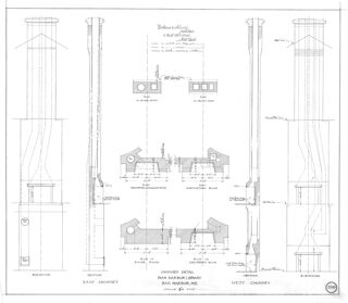 Jesup Memorial Library Architectural Drawings - Chimney Detail- Drawing No. 208