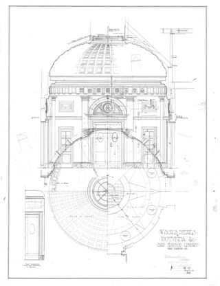 Jesup Memorial Library Architectural Drawings - 3/4" Scale Details of Rotunda &c. - Drawing No. 225