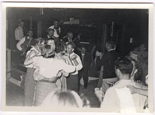 Photos of islanders dancing and playing horseshoes