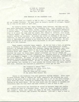Memories of the Cranberry Club 1985