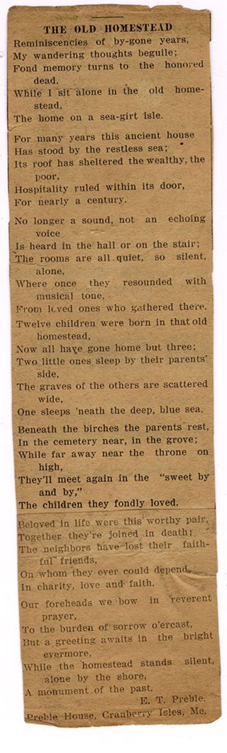 The Old Homestead, poem