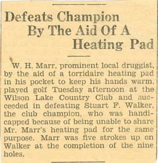 "Defeats Champion By The Aid Of A Heating Pad"