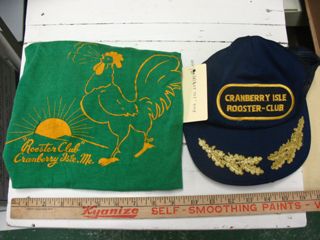 Cap and tee shirt, Rooster Club