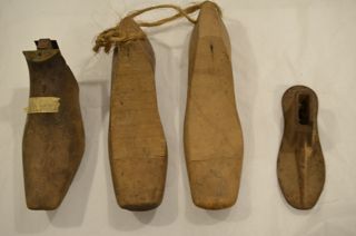 Wooden and Metal shoe forms.