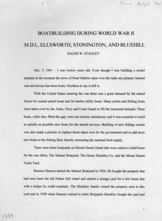 Boat Building during World War II