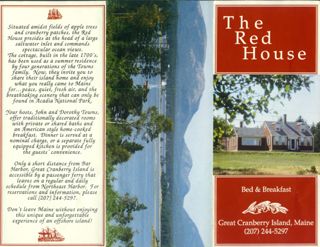 Red House Bed & Breakfast brochure