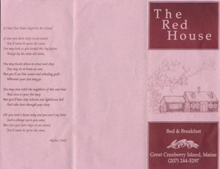 Brochure for The Red House Bed & Breakfast