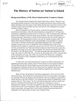 The History of Sutton Island by Anne Namnoum