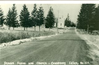 Street Scene and Church - Cranberry Isles, Maine