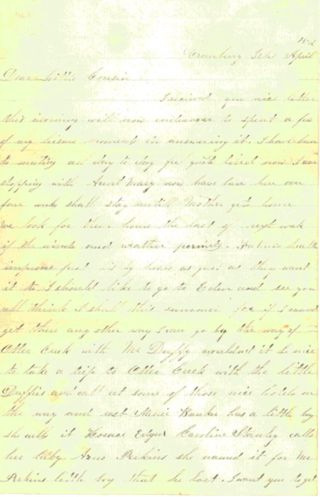 Letter from Julia Bunker to Mariah Hamor with transcription