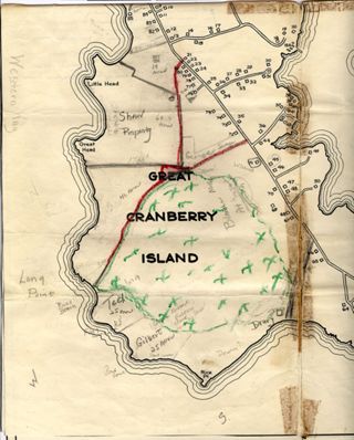 Cranberry Isles Map and Cottage Directory 1958 (annotated)