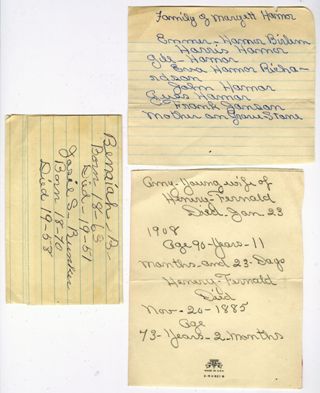 Notes on Bunker, Fernald, and Hamor families