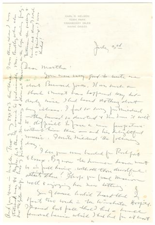 Nelson - Carl Nelson correspondence with a woman named Martha.