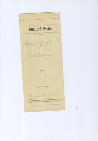 Spurling - Benjamin H. Spurling Bill of sale for a Boat.