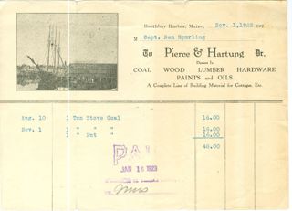 Spurling - Benjamin Spurling receipt for Building Materials.