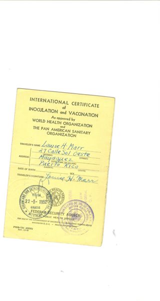 Marr - Louise H. Marr Vaccination Certificate.