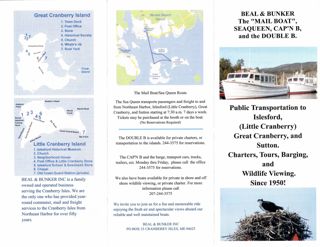 Beal & Bunker The "Mail Boat", Sea Queen, Cap'N B, and the Double B ferry schedule