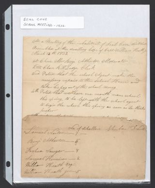 Seal Cove School Meeting Minutes, March 12, 1832