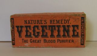Box for "Vegetine. Purely Vegetable. Nature's Remedy."