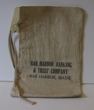 Bar Harbor Bank cloth deposit bag