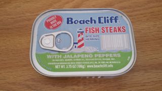 Can for Beach Cliff Fish Steaks with Jalapeno Peppers