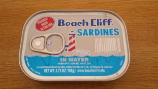 Can for Beach Cliff Sardines in Water