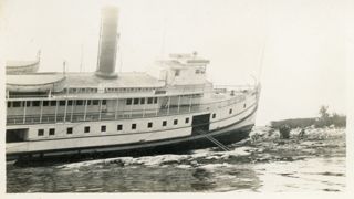 The "Norumbega" Aground at Clark's Point, Southwest Harbor, Maine