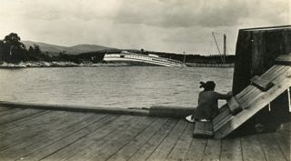 The "Norumbega" Aground at Clark's Point, Southwest Harbor
