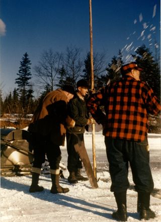 Harvesting Ice on Somes Pond, 1947