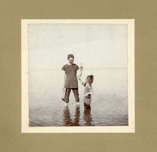 Virginia Somes Sanderson and unknown man, Catawba Island, Ohio, 1900