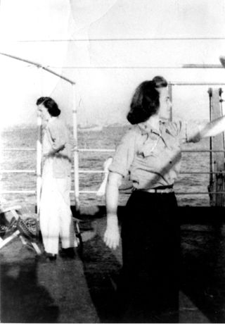 Louine Lunt Peck aboard Army Hospital Ship