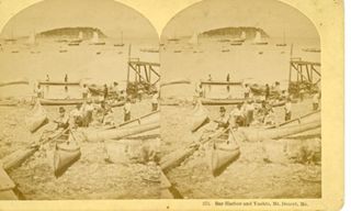 Indian Canoes and Yachts, Shore of Bar Harbor, ME