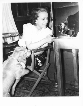 Louise Gilbert with Dog and Cat