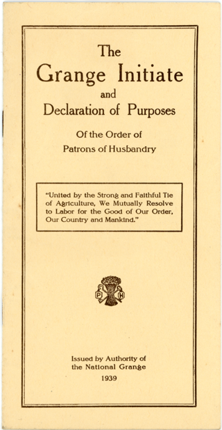 Certification: Rosamond Lord's initiation certification into Rockbound Grange #568 { July 24, 1940 :: National Grange }