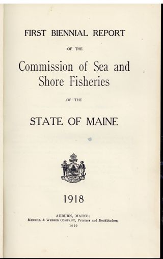 First Biennial Report of the Commission of Sea and Shore Fisheries