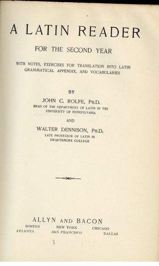 A Latin Reader for the Second Year