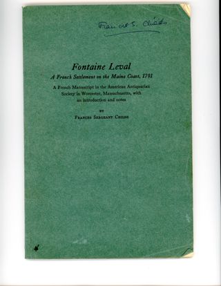 Fontaine Leval: A French Settlement on the Maine Coast, 1791