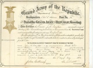 J.H. Douglas GAR certificate