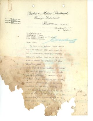 Letter, Boston and Maine Railroad
